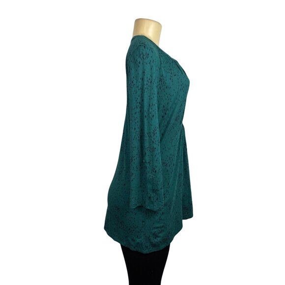 Calvin Klein Jeans Womens Teal Cotton Blend Patterned Tunic Top Sz L - Picture 3 of 14